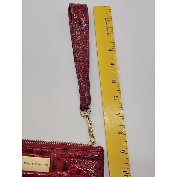BRAHMIN Melbourne Betty Lacquer Red Glossy Zip Wristlet Clutch Red NWOT Has Card - Picture 16 of 16